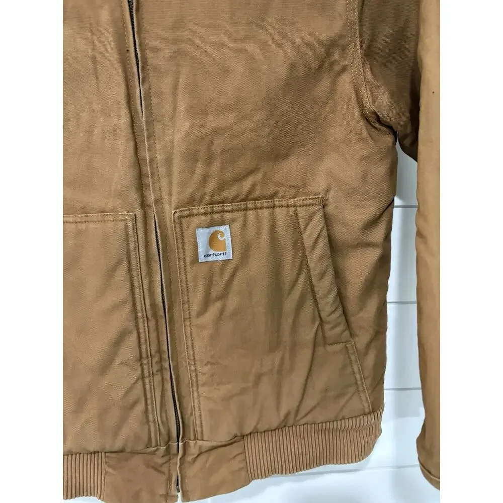 Carhartt | Boy's Coat Jacket Canvas Insulated Lined Brown- Size Medium 10 12